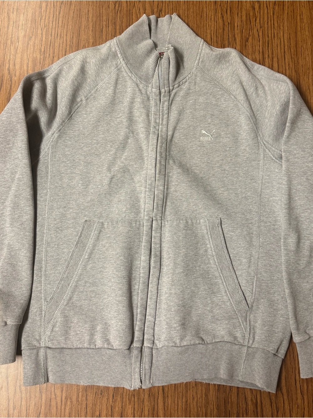 PUMA Ghana Football Lifestyle Retro Track Jacket / Zip-Up Sweatshirt, Gray, Med.
